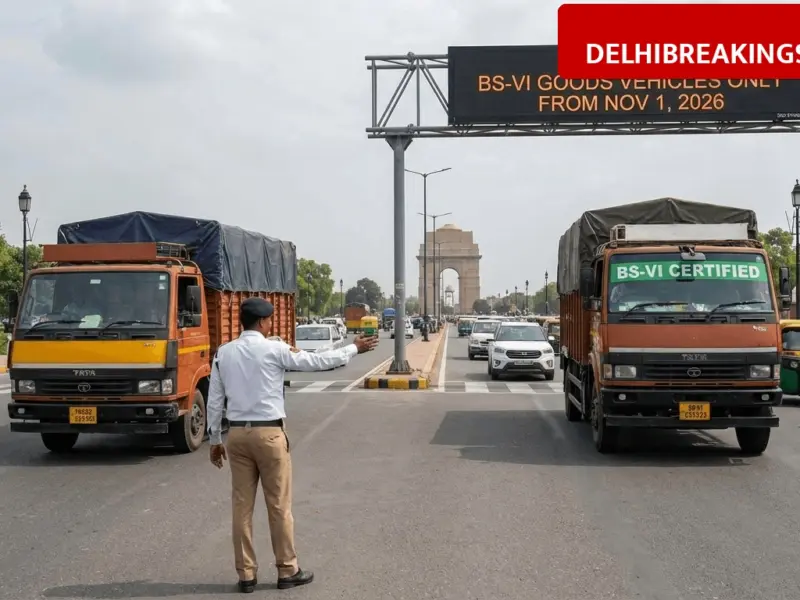 delhibreakings delhi govt restricts non bs vi goods vehicles from november 2026 Delhi Govt New Traffic Rules: Only BS-VI Goods Vehicles Allowed in Delhi from Nov 1, 2026