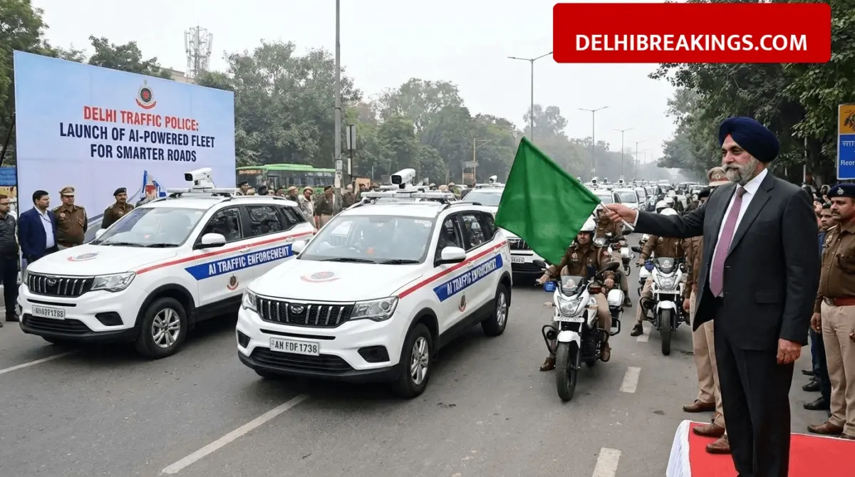 delhibreakings delhi lg taranjit singh sandhu ai traffic rules todapur visit Delhi LG Taranjit Singh Sandhu Pushes for AI-Based Traffic Rules, New Fleet Flagged Off to Curb Violations