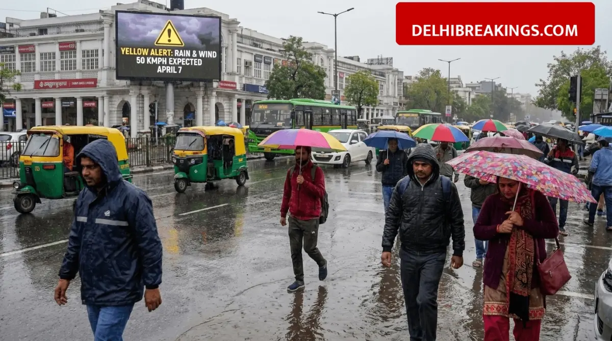 delhibreakings delhi ncr up weather update imd yellow alert april 7 rain wind IMD Issues Yellow Alert for Delhi-NCR and UP, Rain and 50 KMPH Winds Expected on April 7
