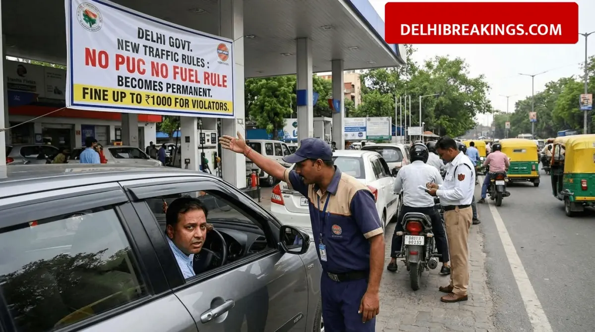 delhibreakings delhi no puc no fuel rule permanent fine details Delhi Govt New Traffic Rules: No PUC No Fuel Rule Becomes Permanent, Fine Up To 1000 For Violators