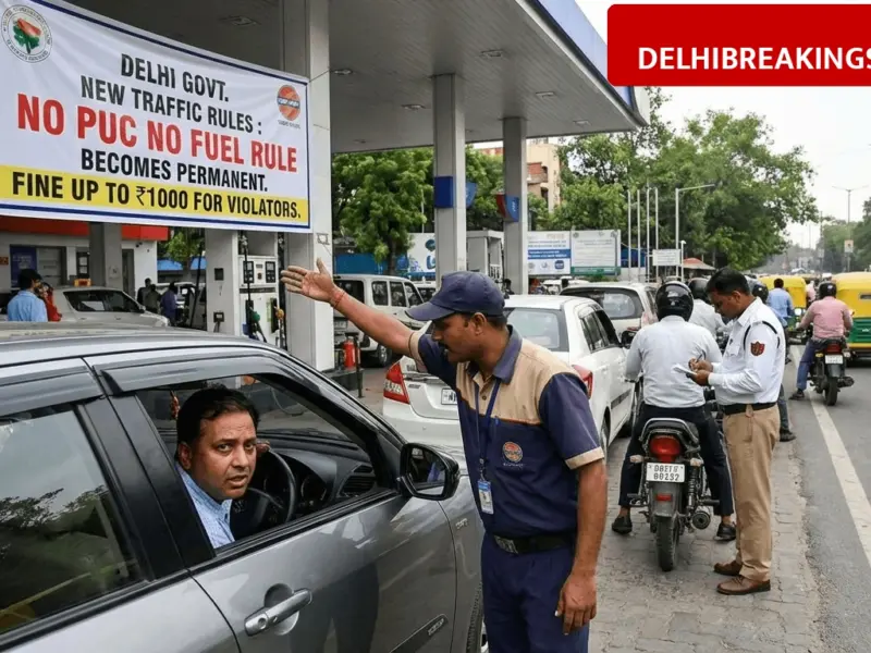 delhibreakings delhi no puc no fuel rule permanent fine details Delhi Govt New Traffic Rules: No PUC No Fuel Rule Becomes Permanent, Fine Up To 1000 For Violators
