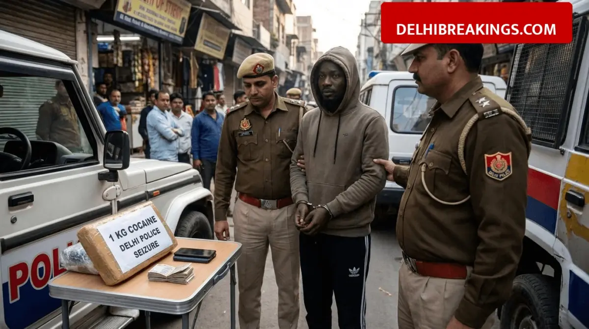 delhibreakings delhi police arrest nigerian national cocaine seizure mehrauli Delhi Police Arrest Nigerian National in Mehrauli for Cocaine Supply; 1 Kg Drugs Worth 10 Crore Seized