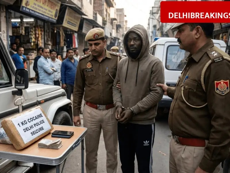 delhibreakings delhi police arrest nigerian national cocaine seizure mehrauli Delhi Police Arrest Nigerian National in Mehrauli for Cocaine Supply; 1 Kg Drugs Worth 10 Crore Seized