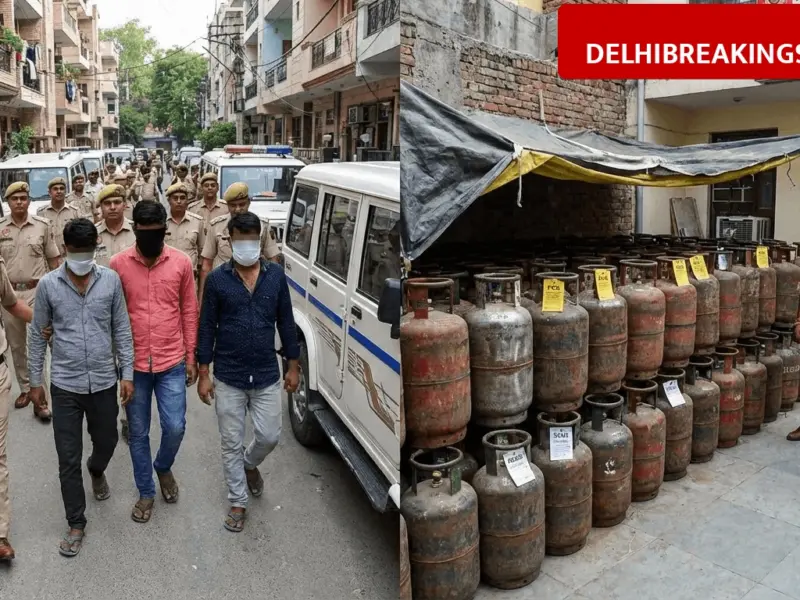 delhibreakings delhi police raid janakpuri gas cylinder hoarding arrests Delhi Police Raid: 45 Gas Cylinders Seized and 3 Arrested in Janakpuri for Illegal Hoarding
