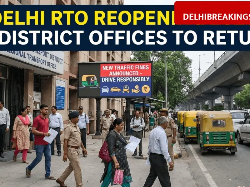 delhibreakings delhi rto reopening 2026 dl 13 series returns new traffic rules Delhi RTO Reopening 2026: 13 District Offices to Return and New Traffic Fines Announced