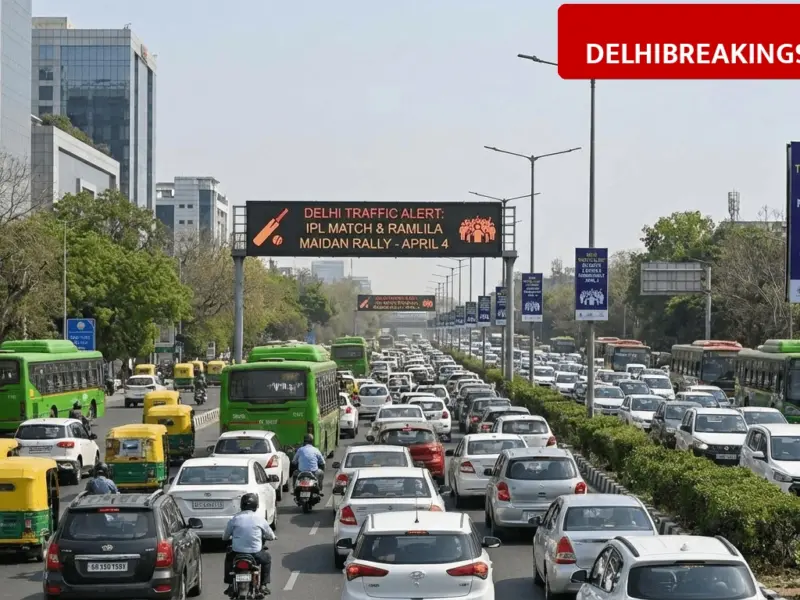 delhibreakings delhi traffic alert ipl match ramlila maidan rally april 4 Delhi Traffic Alert: IPL Match and Ramlila Maidan Rally to Cause Jams on April 4