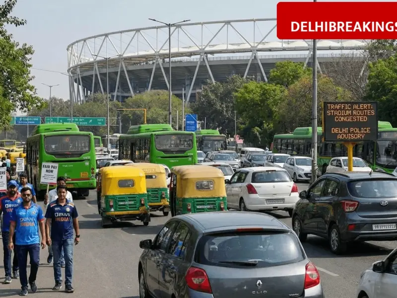 delhibreakings delhi traffic alert ipl match teachers rally saturday Delhi Traffic Alert: IPL Match and Teachers Rally to Impact Routes Near Arun Jaitley Stadium This Saturday