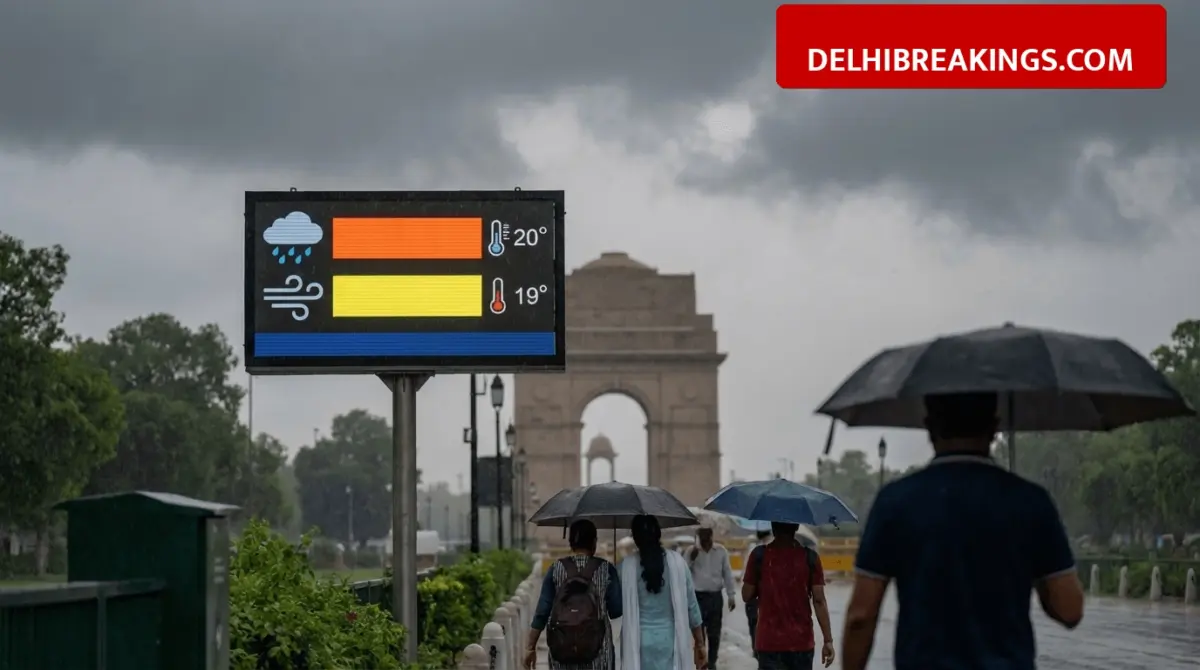 delhibreakings delhi weather alert imd orange yellow alert rain thunderstorm april 2026 Delhi Weather Update: IMD Issues Orange and Yellow Alerts, Rain and Gusty Winds to Hit National Capital