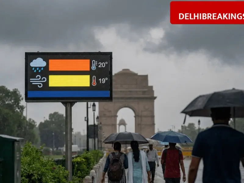 delhibreakings delhi weather alert imd orange yellow alert rain thunderstorm april 2026 Delhi Weather Update: IMD Issues Orange and Yellow Alerts, Rain and Gusty Winds to Hit National Capital
