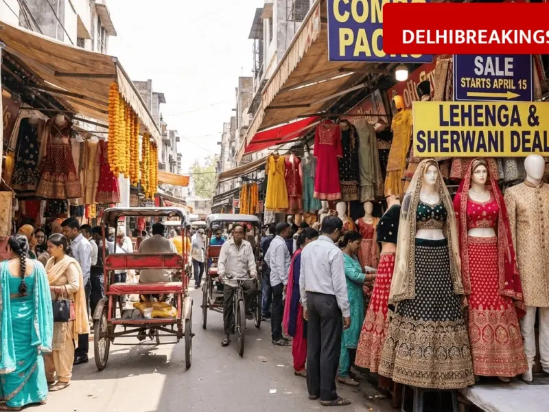 delhibreakings delhi wedding season 2026 market preparations dates Delhi Wedding Season Starts April 15: Markets Ready with Cheap Lehenga-Sherwani Combo Packs