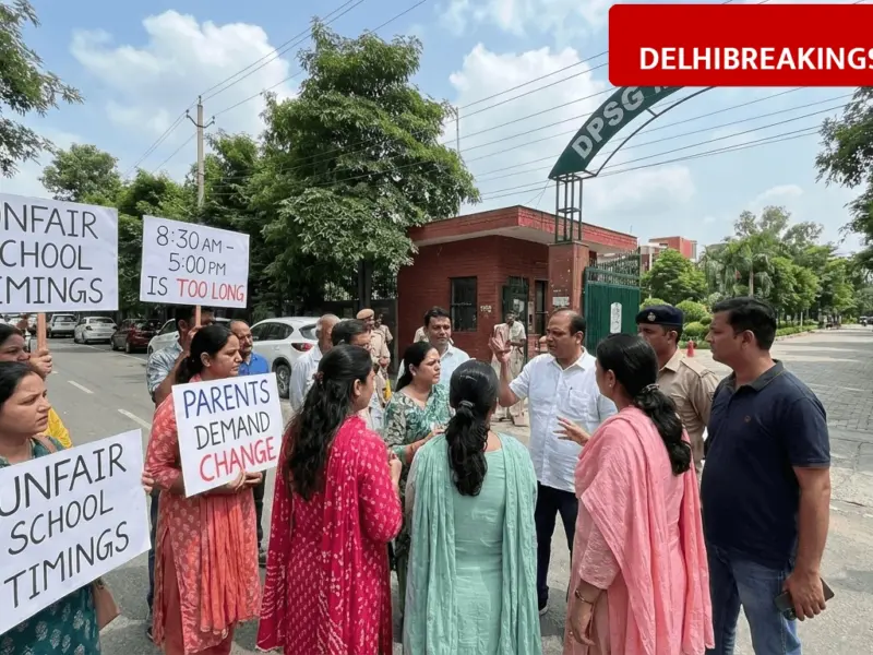 delhibreakings dpsg meerut road ghaziabad school timing protest parents DPSG Meerut Road School Timings Changed to 8:30 AM to 5:00 PM, Parents Stage Protest in Ghaziabad