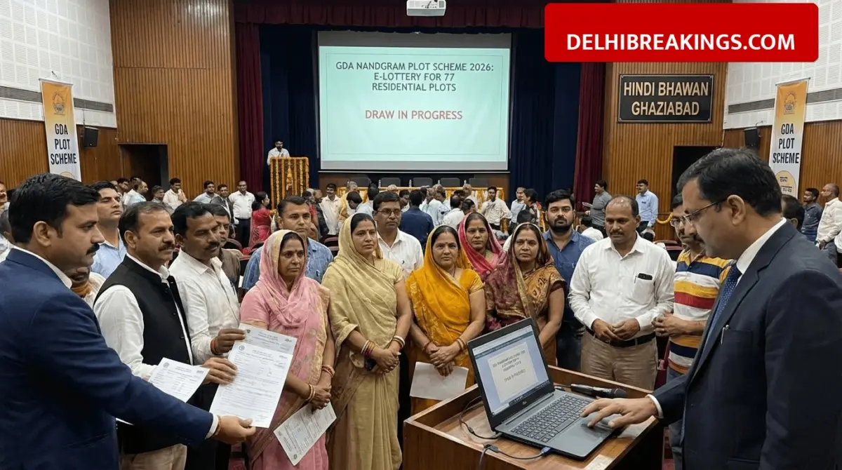 delhibreakings gda nandgram plot scheme 2026 e lottery results price details GDA Nandgram Plot Scheme 2026: E-Lottery for 77 Residential Plots Conducted at Hindi Bhawan Ghaziabad