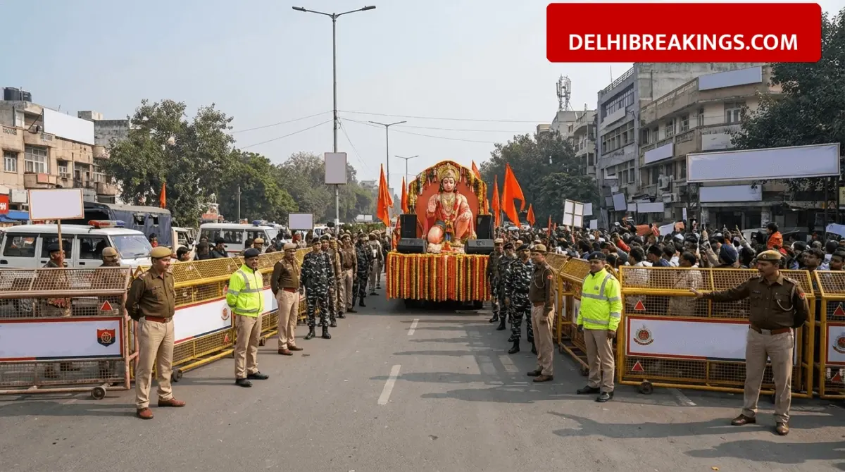 delhibreakings hanuman jayanti delhi security jahangirpuri tughlakabad alert 2026 Hanuman Jayanti Security: Delhi Police Issue High Alert and New Rules for Shobha Yatra