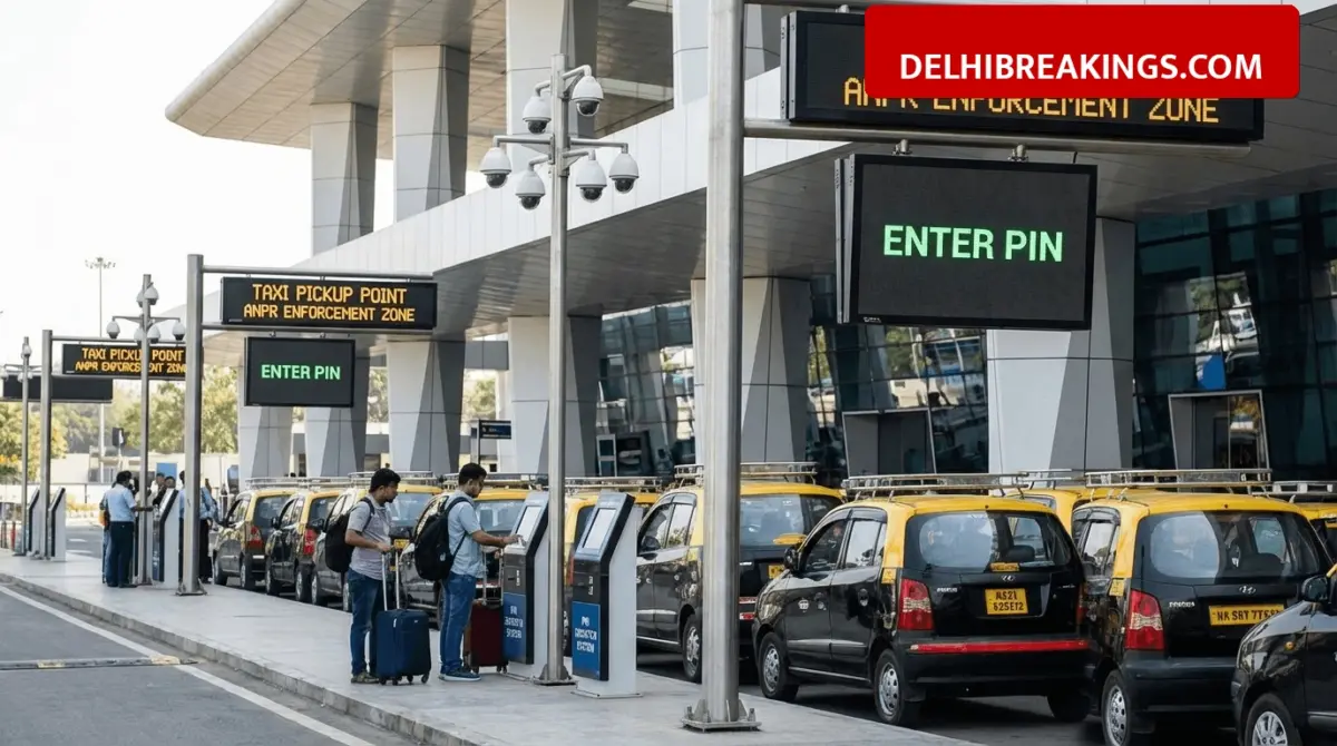 delhibreakings igi airport taxi new rules anpr cameras touting crackdown IGI Airport Taxi New Rules: 14 ANPR Cameras Installed and PIN-Dispatch System Launched to Stop Touting