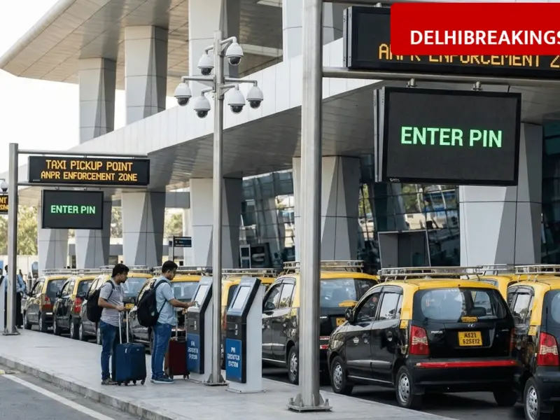 delhibreakings igi airport taxi new rules anpr cameras touting crackdown IGI Airport Taxi New Rules: 14 ANPR Cameras Installed and PIN-Dispatch System Launched to Stop Touting
