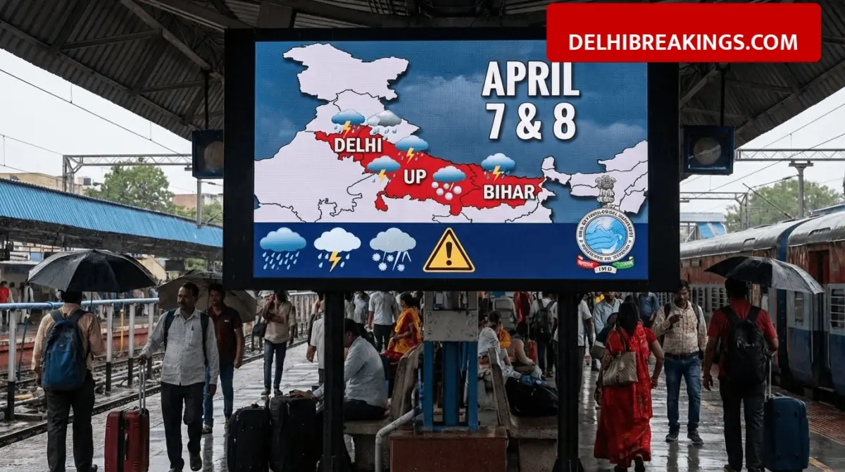 delhibreakings imd weather alert delhi up bihar rain hailstorm forecast IMD Weather Alert: Rain and Hailstorm Expected in Delhi UP and Bihar on April 7 and 8