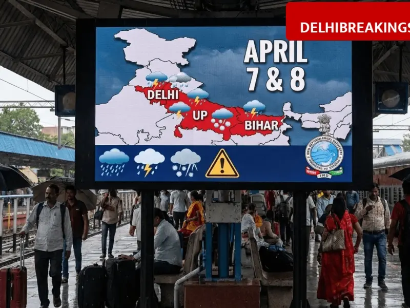 delhibreakings imd weather alert delhi up bihar rain hailstorm forecast IMD Weather Alert: Rain and Hailstorm Expected in Delhi UP and Bihar on April 7 and 8