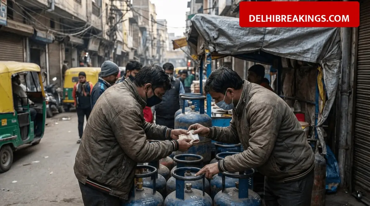 delhibreakings lpg black marketing delhi cylinder price arrests official updates LPG Black Marketing in Delhi: ₹913 Cylinder Being Sold for ₹4,500 in Illegal Market