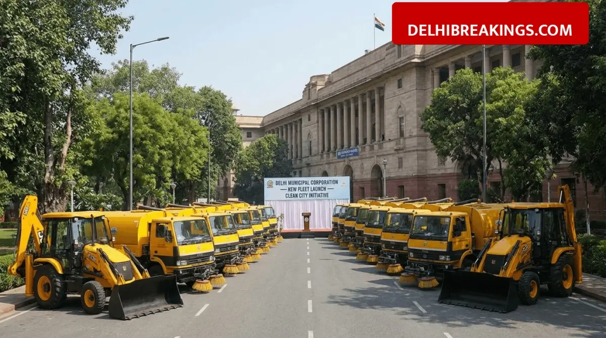 delhibreakings mcd delhi new road sweepers backhoe loaders fleet expansion MCD Delhi New Fleet: 24 New Road Sweepers and Backhoe Loaders Added to Clean City Roads