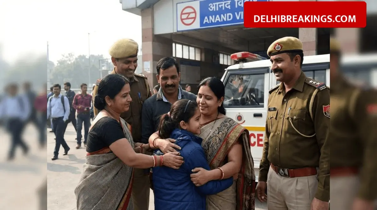 delhibreakings missing girl found anand vihar metro station delhi police Missing Girl Found at Anand Vihar Metro Station, Delhi Police Reunites Her with Family