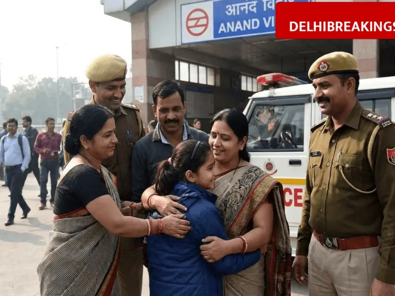 delhibreakings missing girl found anand vihar metro station delhi police Missing Girl Found at Anand Vihar Metro Station, Delhi Police Reunites Her with Family