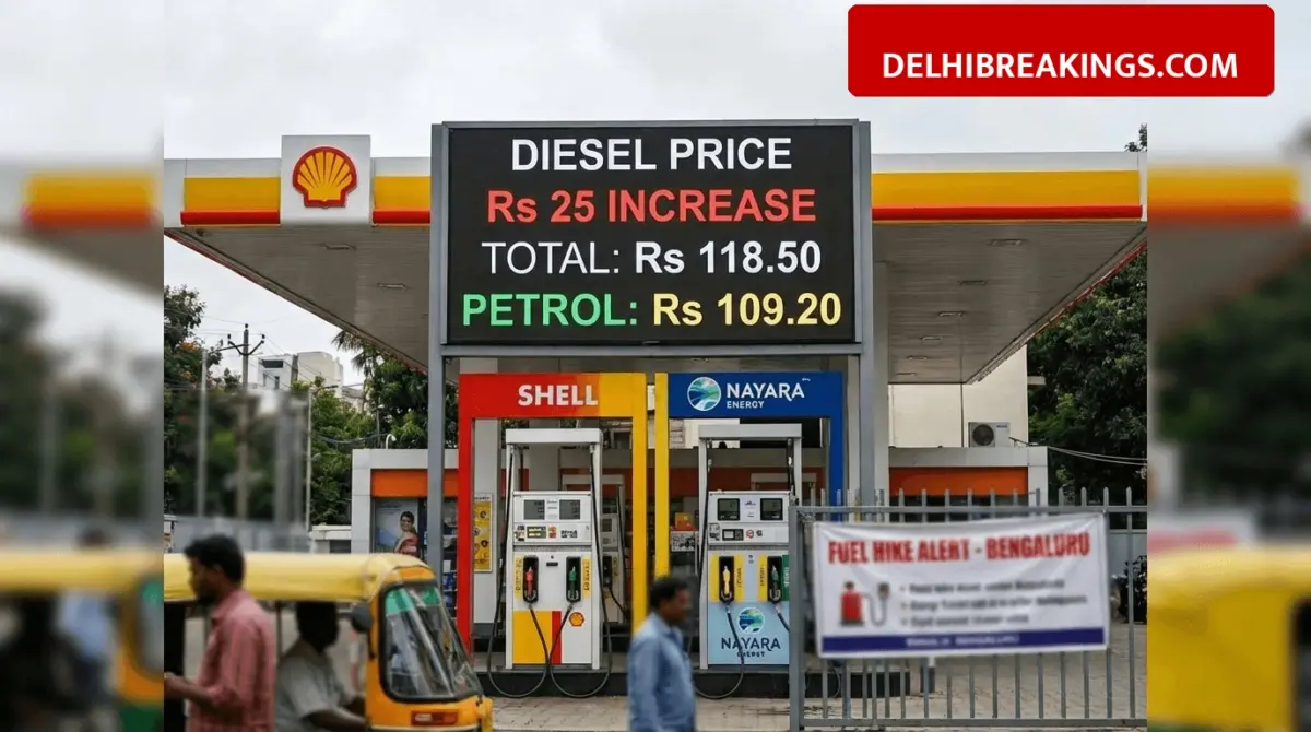 delhibreakings shell nayara energy fuel price hike petrol diesel rates april 2026 Shell and Nayara Energy Hike Fuel Prices: Diesel Up by 25 Rupees per Liter in Bengaluru
