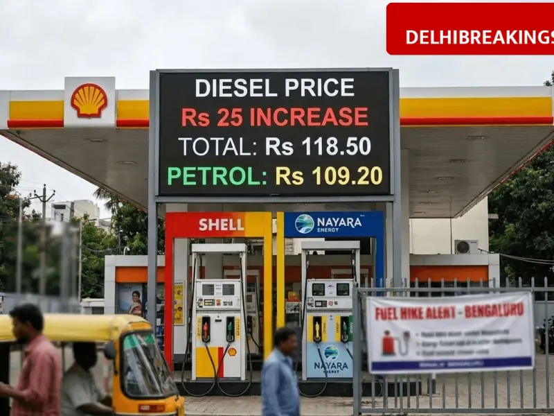 delhibreakings shell nayara energy fuel price hike petrol diesel rates april 2026 Shell and Nayara Energy Hike Fuel Prices: Diesel Up by 25 Rupees per Liter in Bengaluru