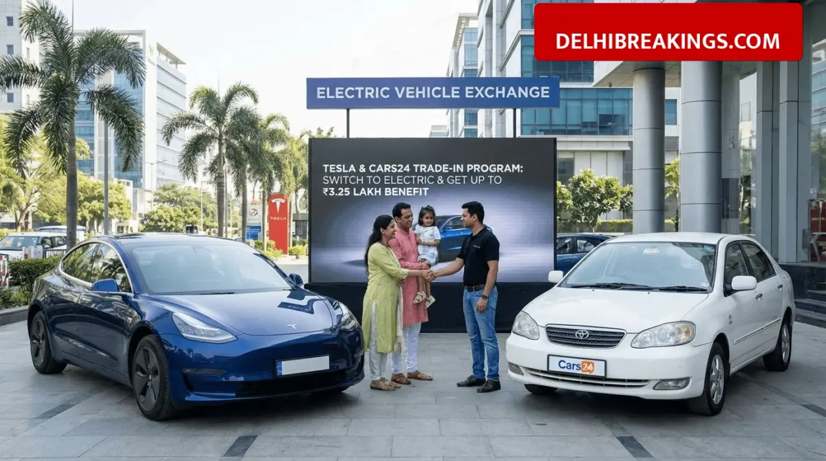 delhibreakings tesla cars24 trade in program india electric vehicles Tesla India and Cars24 Launch New Trade-in Program: Get Up to ₹3.25 Lakh Benefit for Switching to Electric Cars